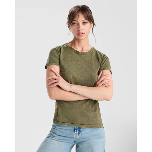 Maglietta donna effetto jeans — vista frontale