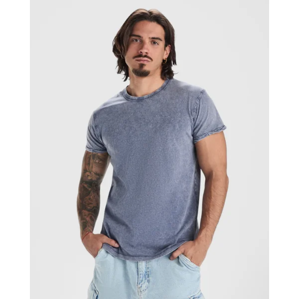 Maglietta effetto jeans — vista frontale