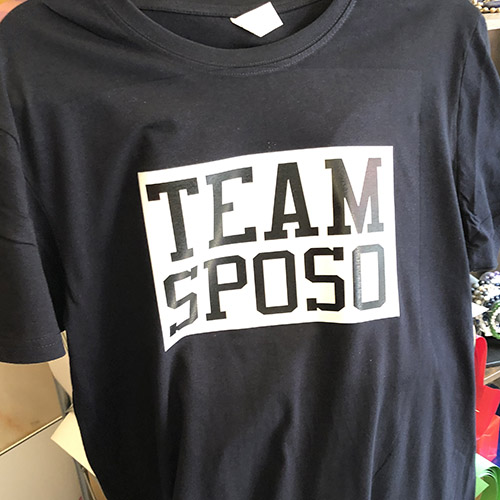 Maglietta nera con stampa Team Sposo per addio al celibato