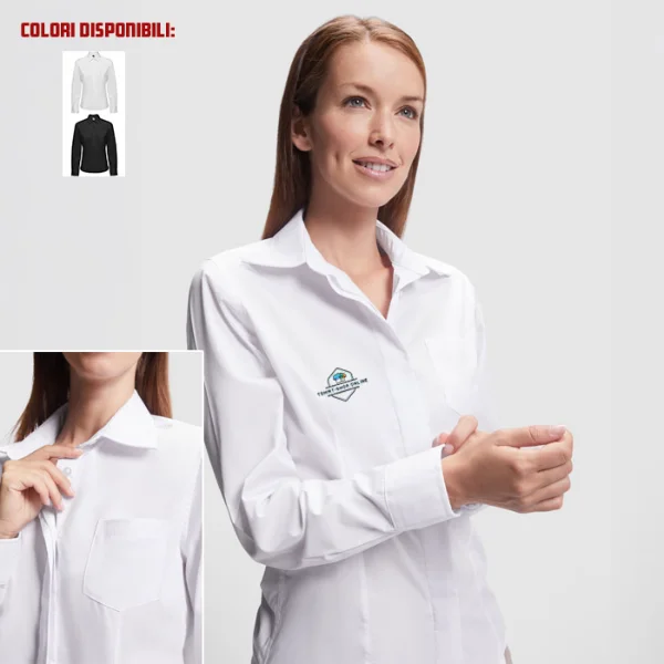 Camicia Donna Sofia manica lunga — vista frontale