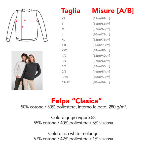 Felpa da Uomo e Donna senza cappuccio 24H - immagine 2