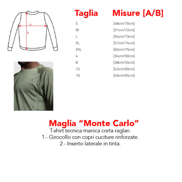 Magliette Techniche Personalizzate da Uomo Tinta unica Montecarlo - immagine 2