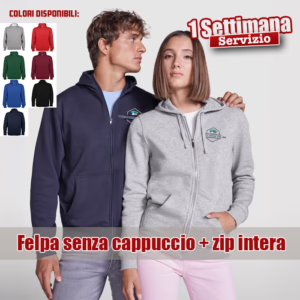 Felpa da Uomo senza cappuccio con zip intera